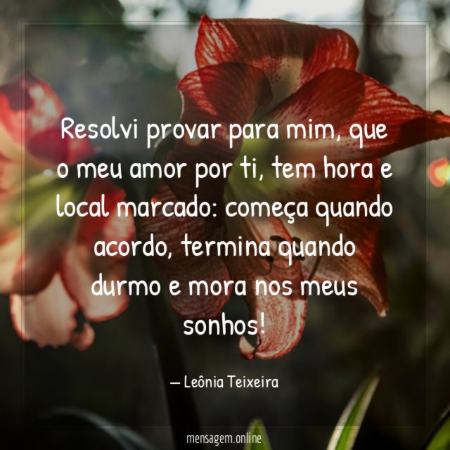 Resolvi provar para mim
