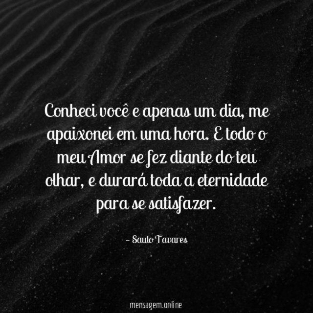Conheci você e apenas um dia