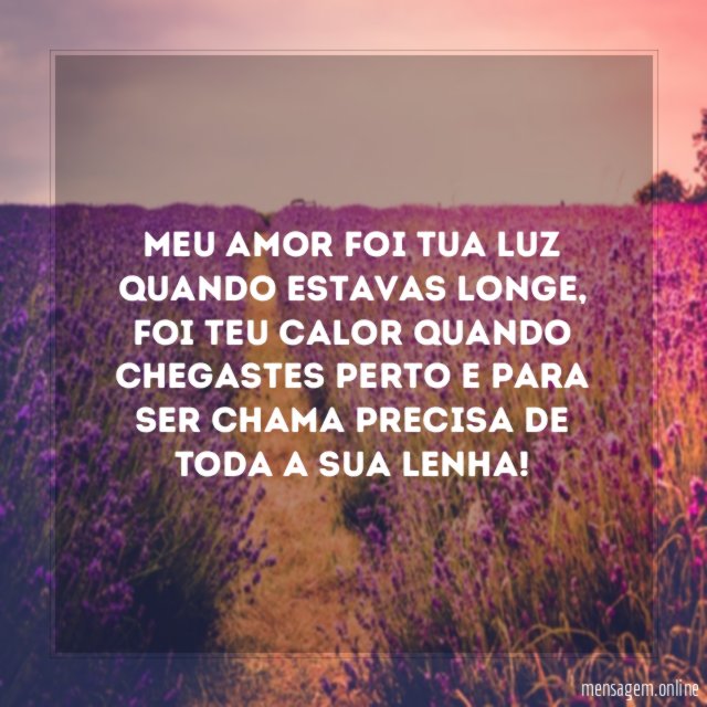 Meu amor foi tua luz quando estavas longe