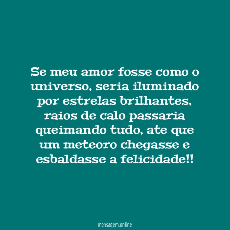 Se meu amor fosse como o universo