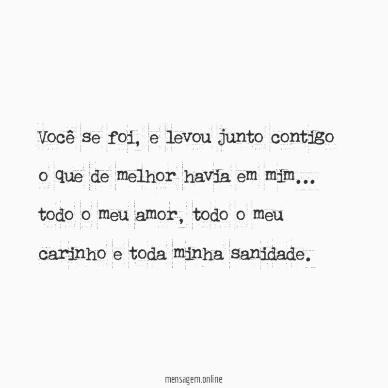 Você se foi
