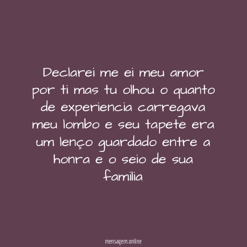 Declarei me ei meu amor por ti mas