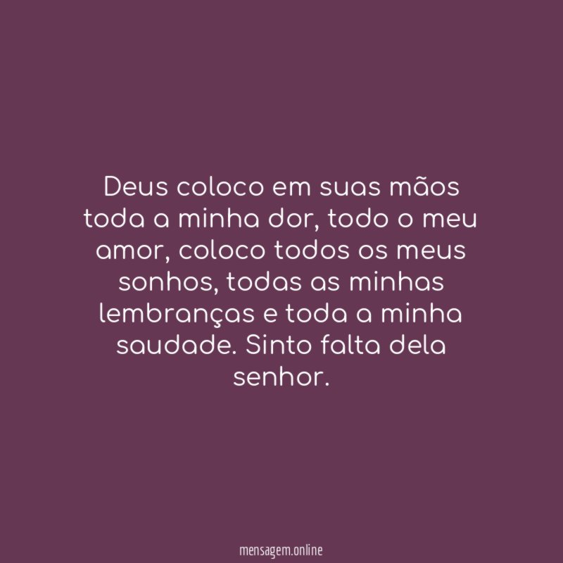 Deus coloco em suas mãos toda a minha dor