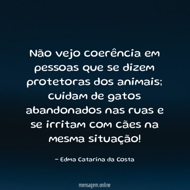 Não vejo coerência em pessoas que se dizem