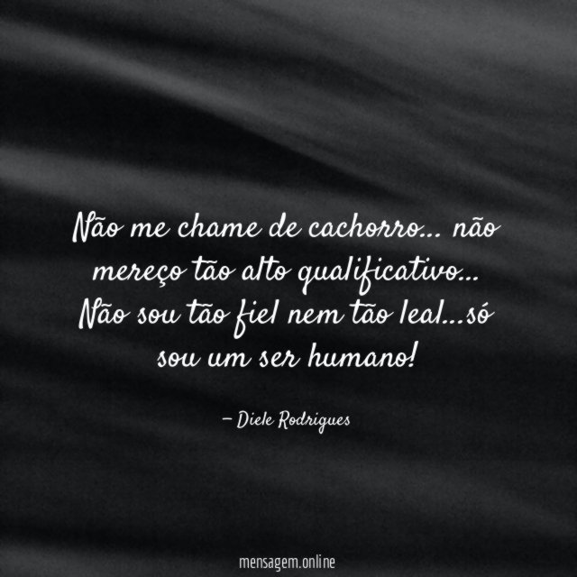 Não me chame de cachorro
