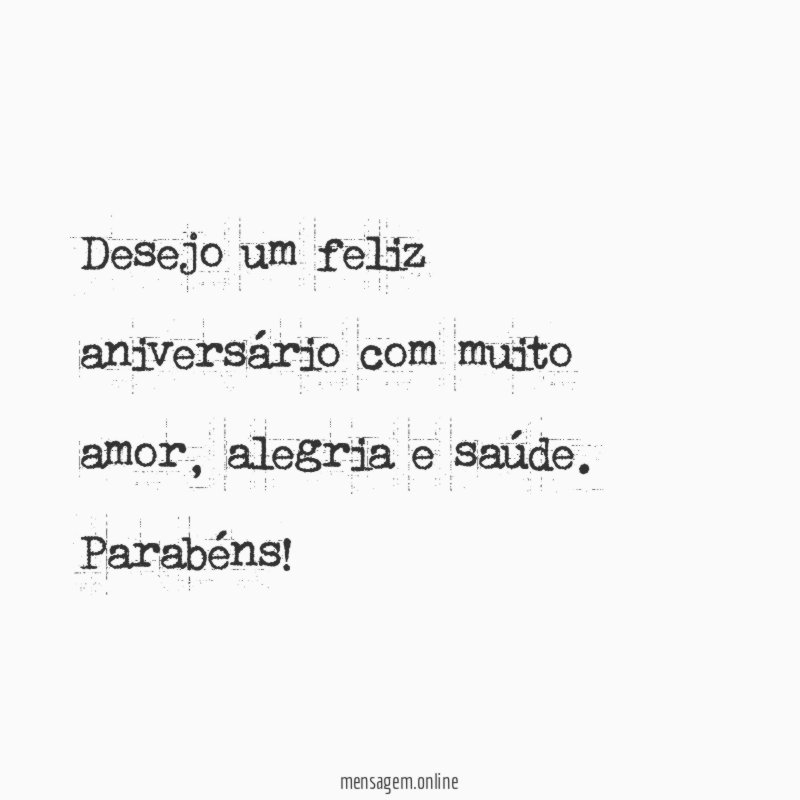 Feliz aniversário com muito amor