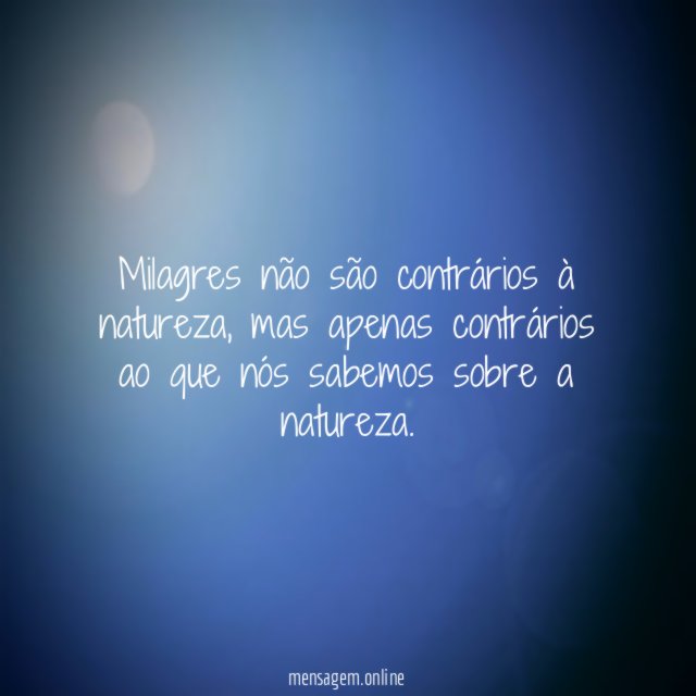 Milagres não são contrários à natureza