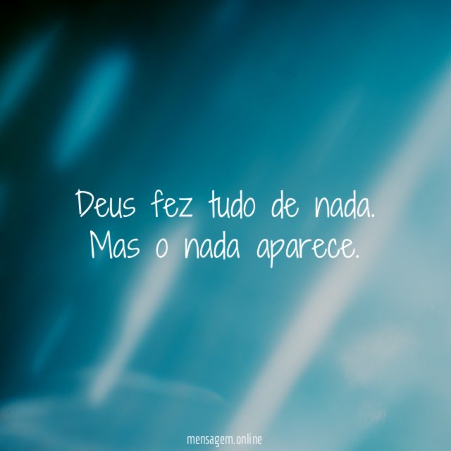 Deus fez tudo de nada