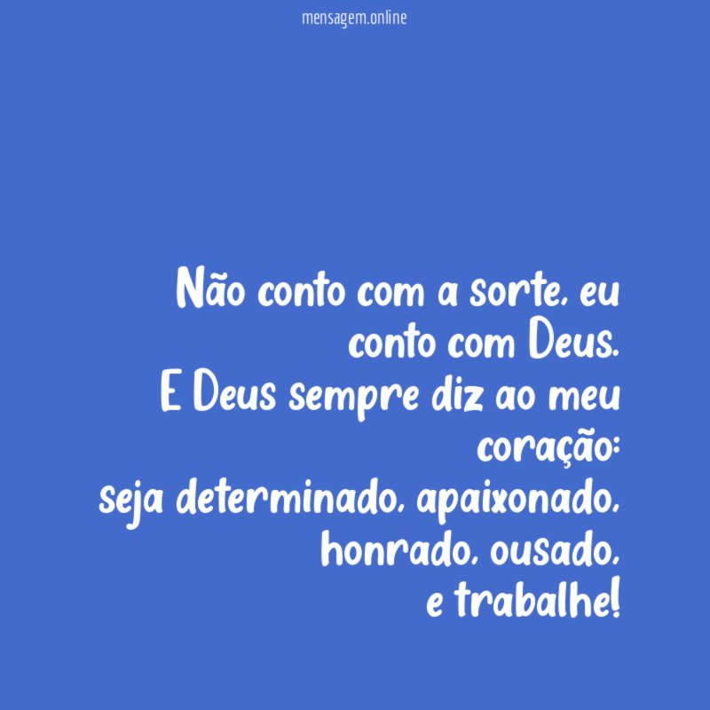 Não conto com a sorte