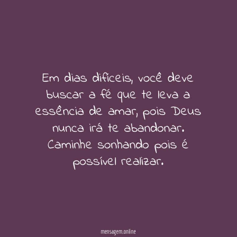 Em dias difíceis