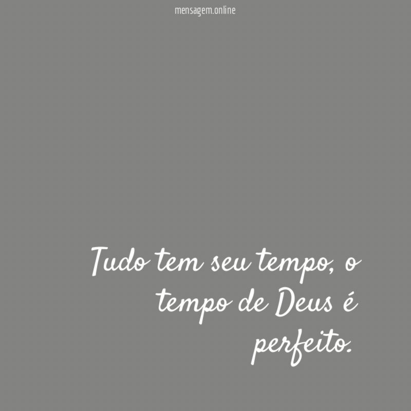 Tudo tem seu tempo