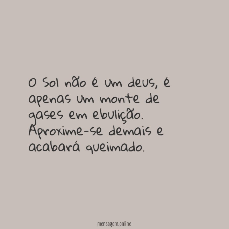 O Sol não é um deus