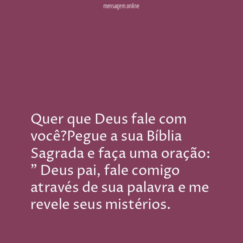 Quer que Deus fale com você