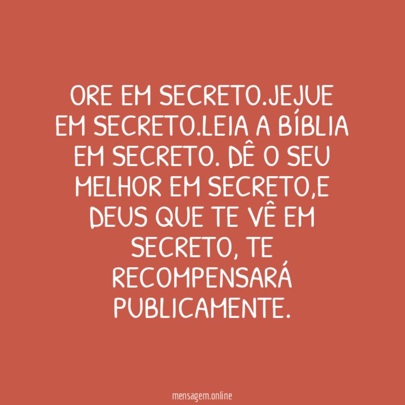Ore em secreto