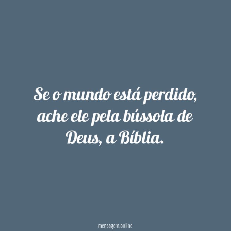 Se o mundo está perdido