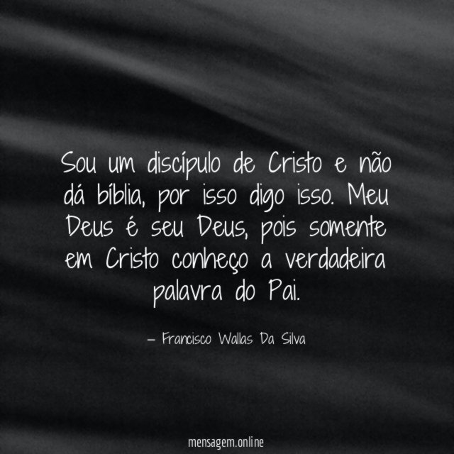 Sou um discípulo de Cristo e não dá bíblia