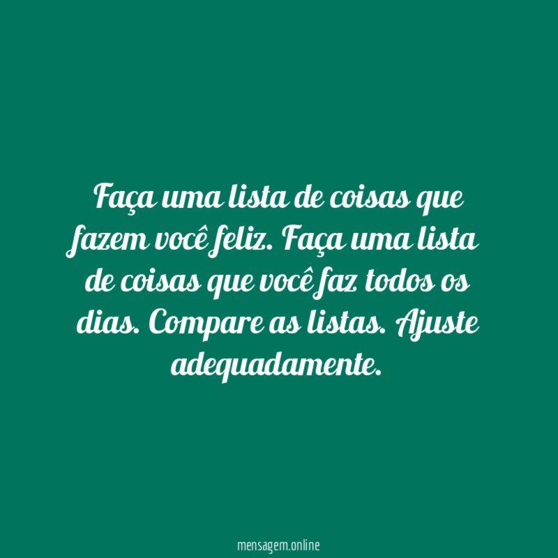 Faça uma lista de coisas