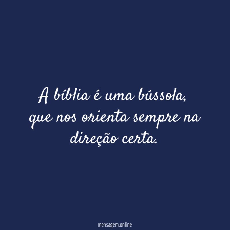 A bíblia é uma bússola