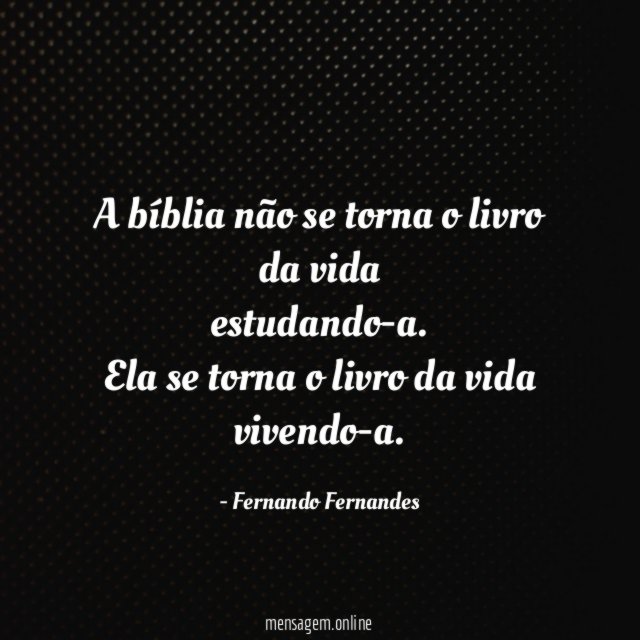 A bíblia não se torna o livro da vida estudando-a
