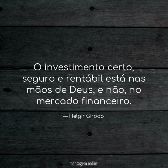 O investimento certo