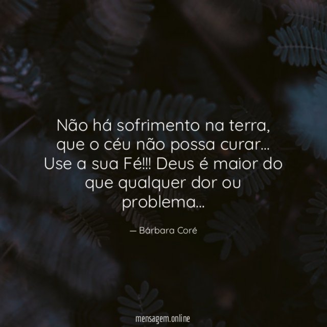 Não há sofrimento na terra
