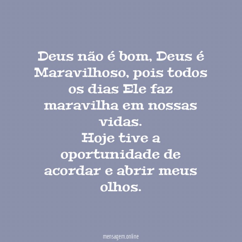Deus não é bom