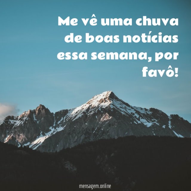 Chuva de boas notícias