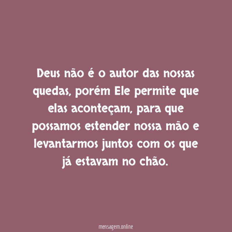 Deus não é o autor das nossas quedas