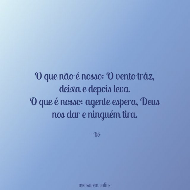 O que não é nosso