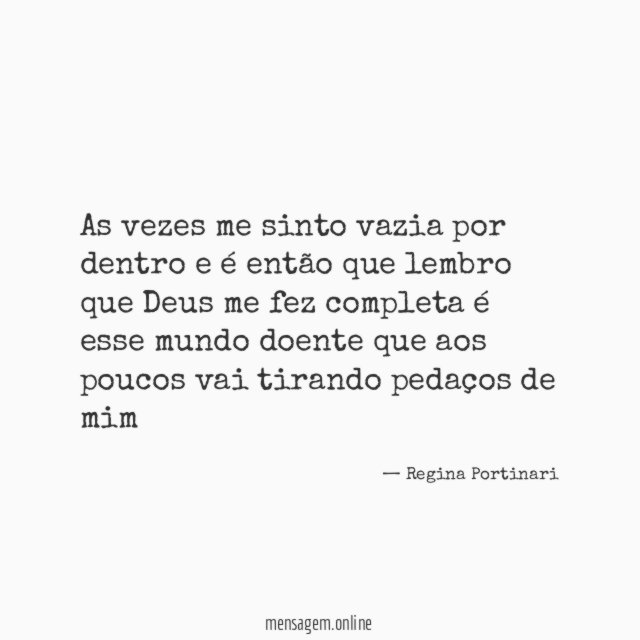 As vezes me sinto vazia por dentro