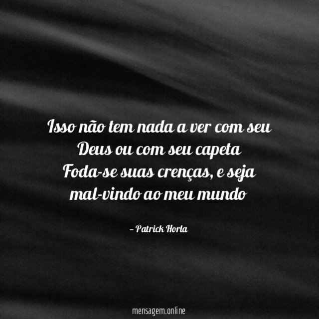 Isso não tem nada a ver com seu