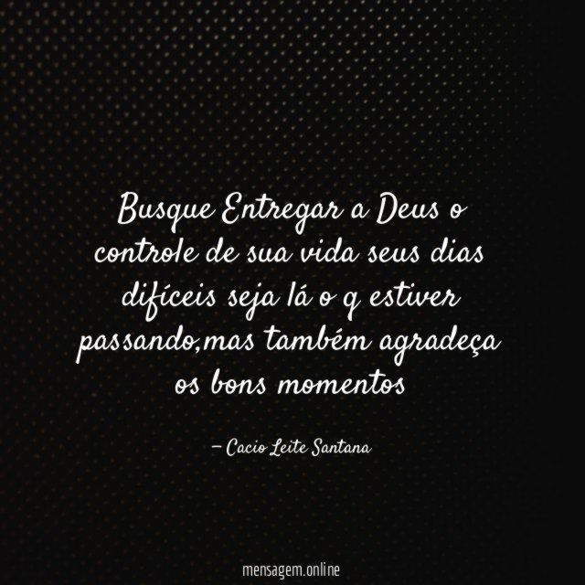 Busque Entregar a Deus o controle de sua