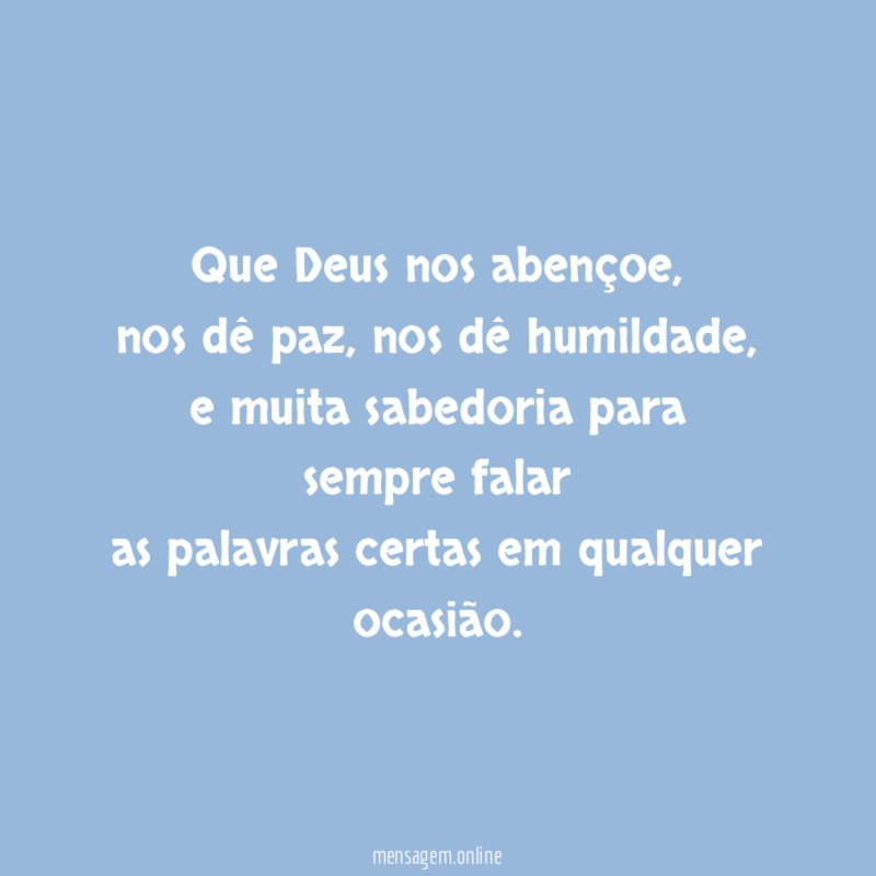 Que Deus nos abençoe
