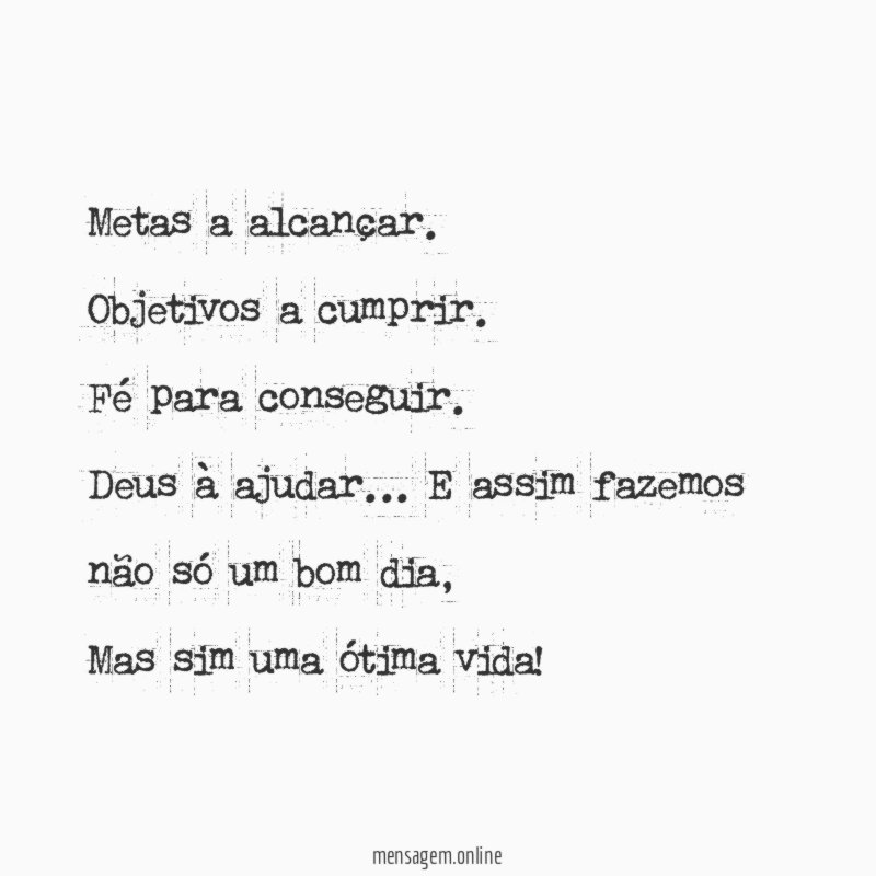 Metas a alcançar
