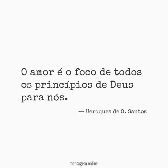 O amor é o foco de todos os