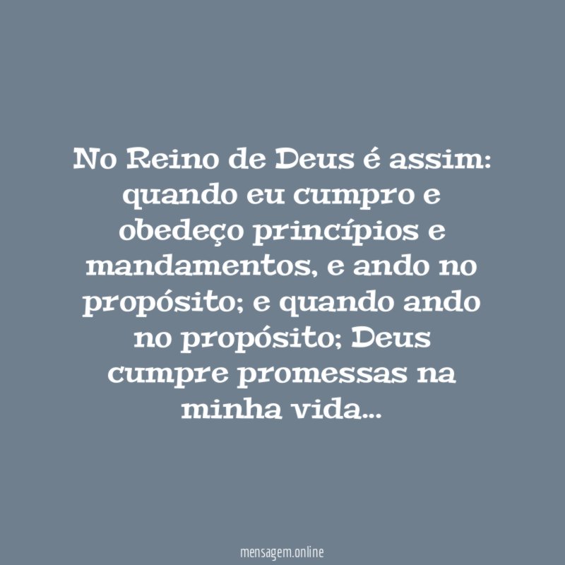 No Reino de Deus é assim