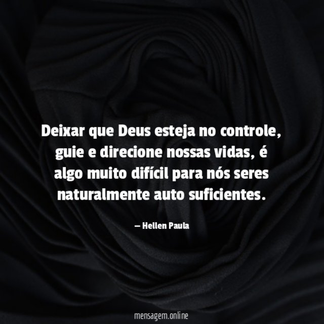 Deixar que Deus esteja no controle