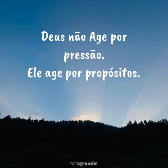 Deus não Age por pressão