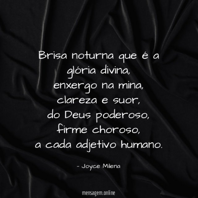brisa noturna que é a glória divina