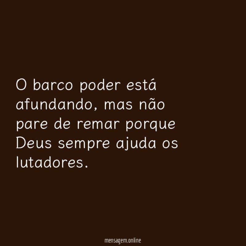 O barco poder está afundando