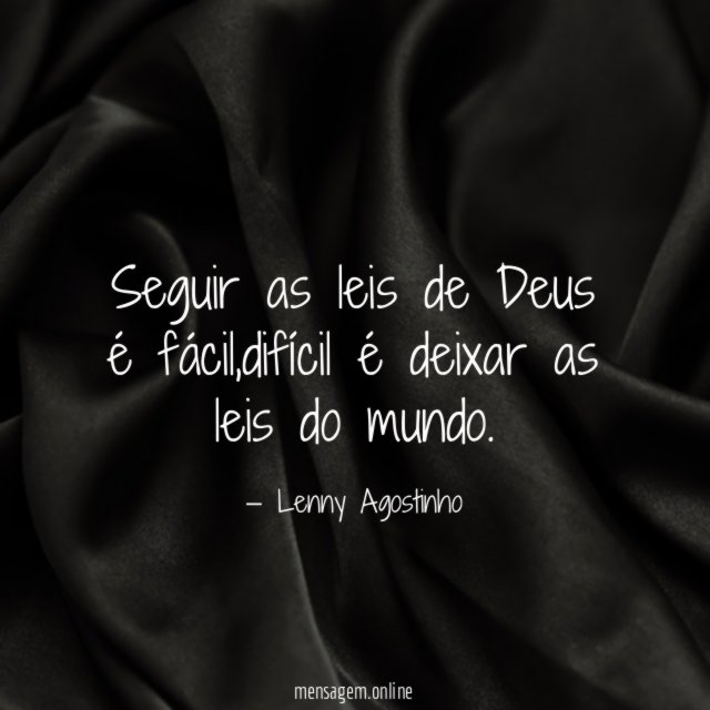 Seguir as leis de Deus é fácil