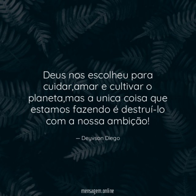 Deus nos escolheu para cuidar