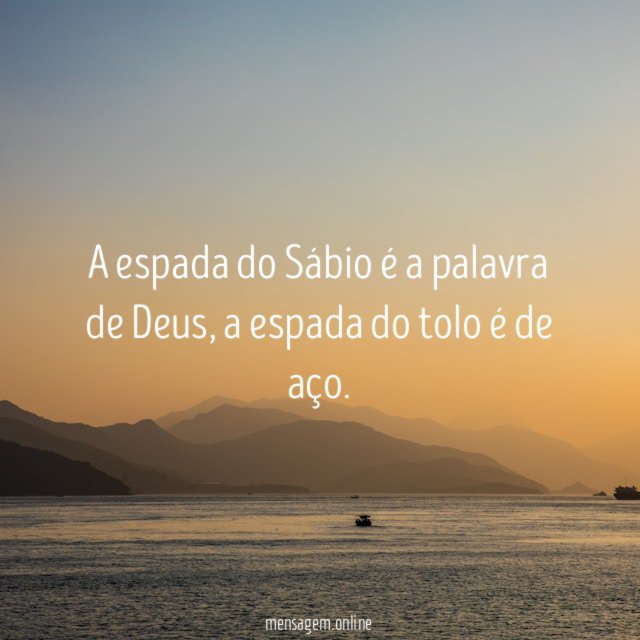 A espada do Sábio é a palavra de Deus