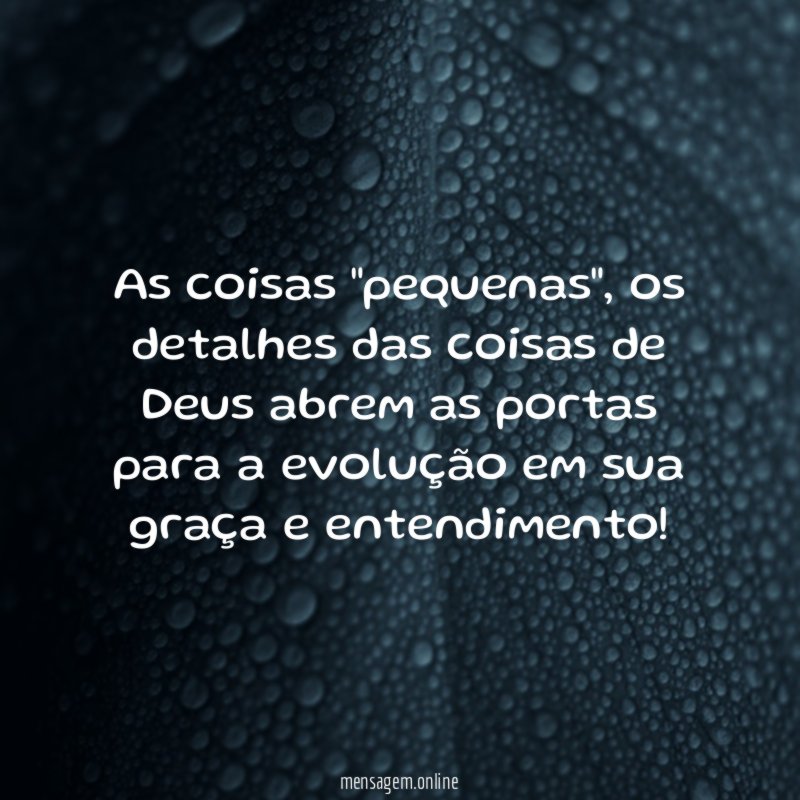 As coisas "pequenas"