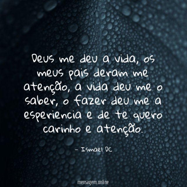 Deus me deu a vida