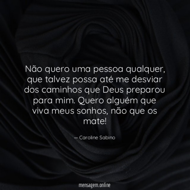 Não quero uma pessoa qualquer
