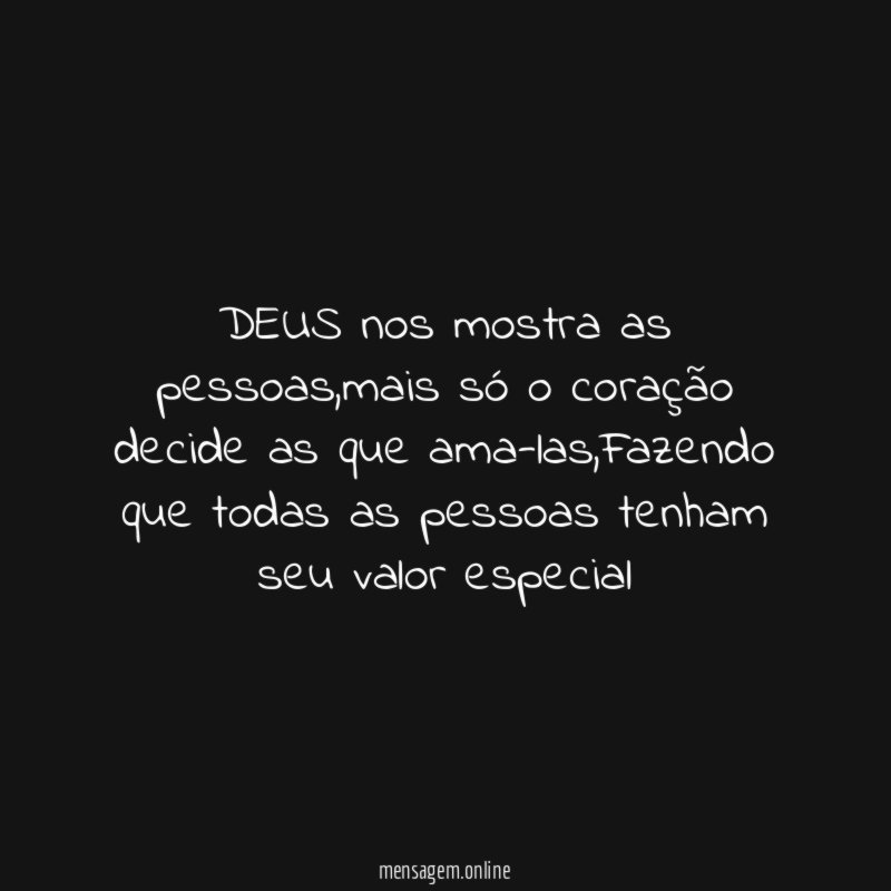 DEUS nos mostra as pessoas