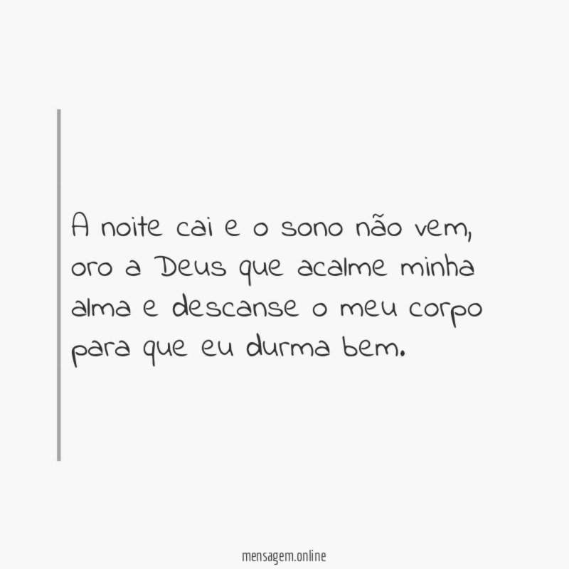A noite cai e o sono não vem
