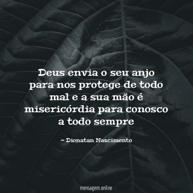 Deus envia o seu anjo para nos protege