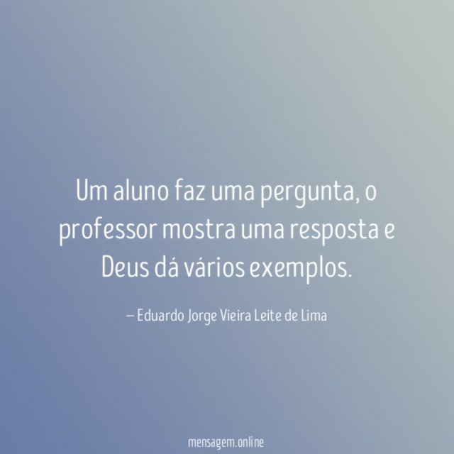 Um aluno faz uma pergunta